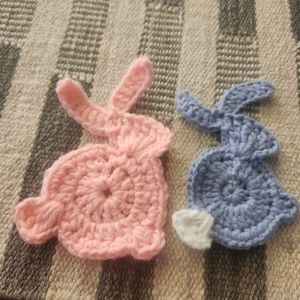 Crochet bunny appliques